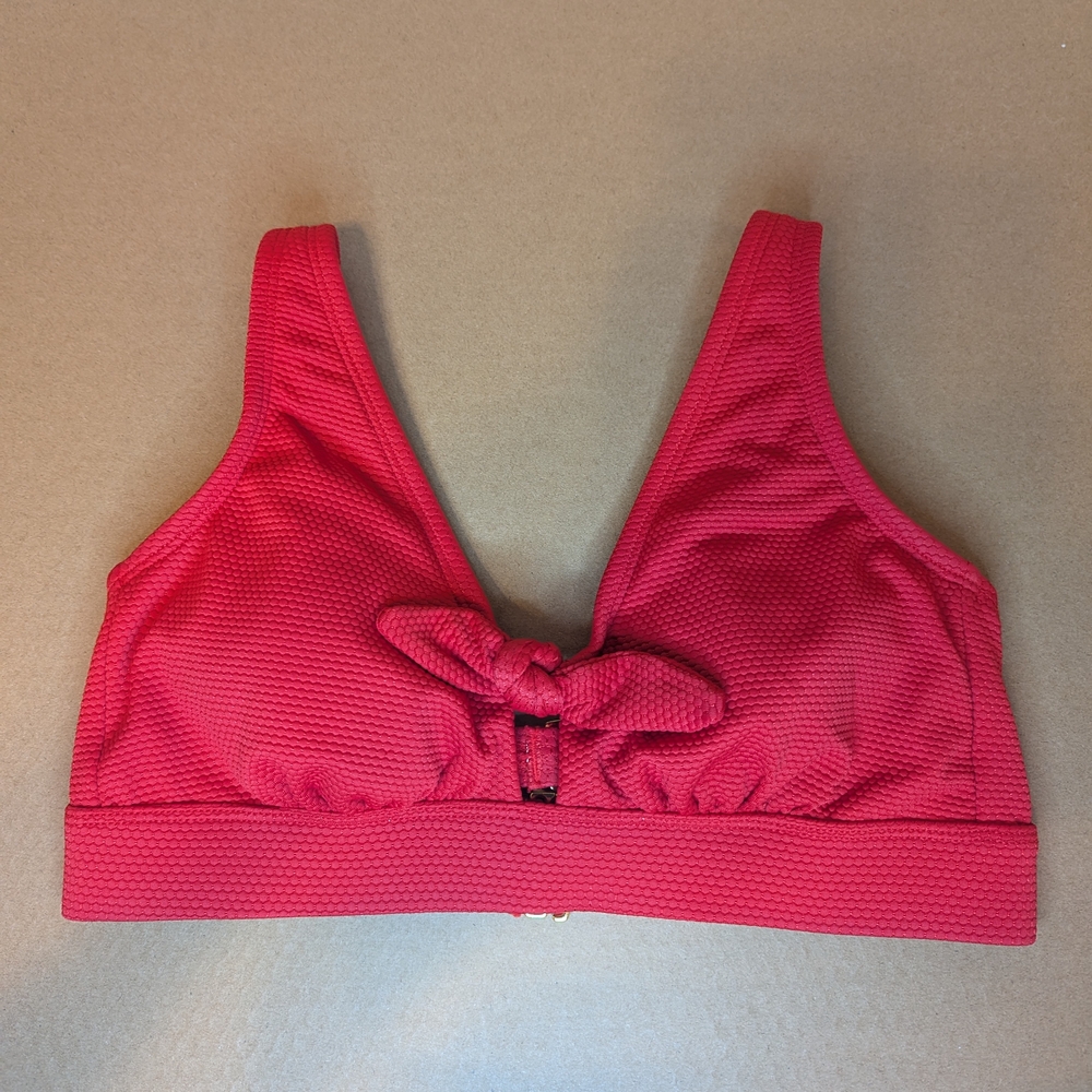 Kona Sol Red V-Neck Bra with Wide Straps
